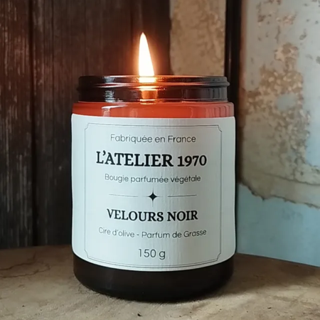 Bougies parfumées artisanales VELOURS NOIR
